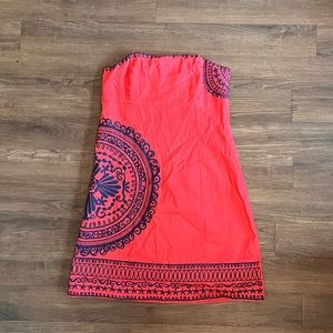 Lilly Pulitzer strapless pink dress with stunning royal blue decal